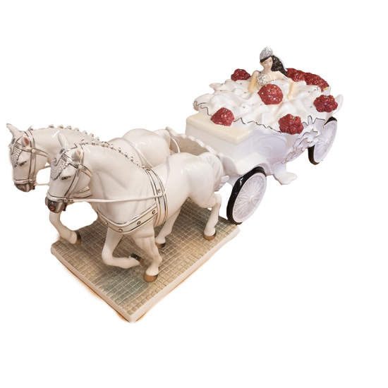 English Ladies Thelma Madine Going to the Chapel Bride & Horse Figurine Charterwells