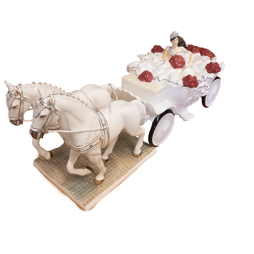 English Ladies Thelma Madine Going to the Chapel Bride & Horse Figurine Charterwells
