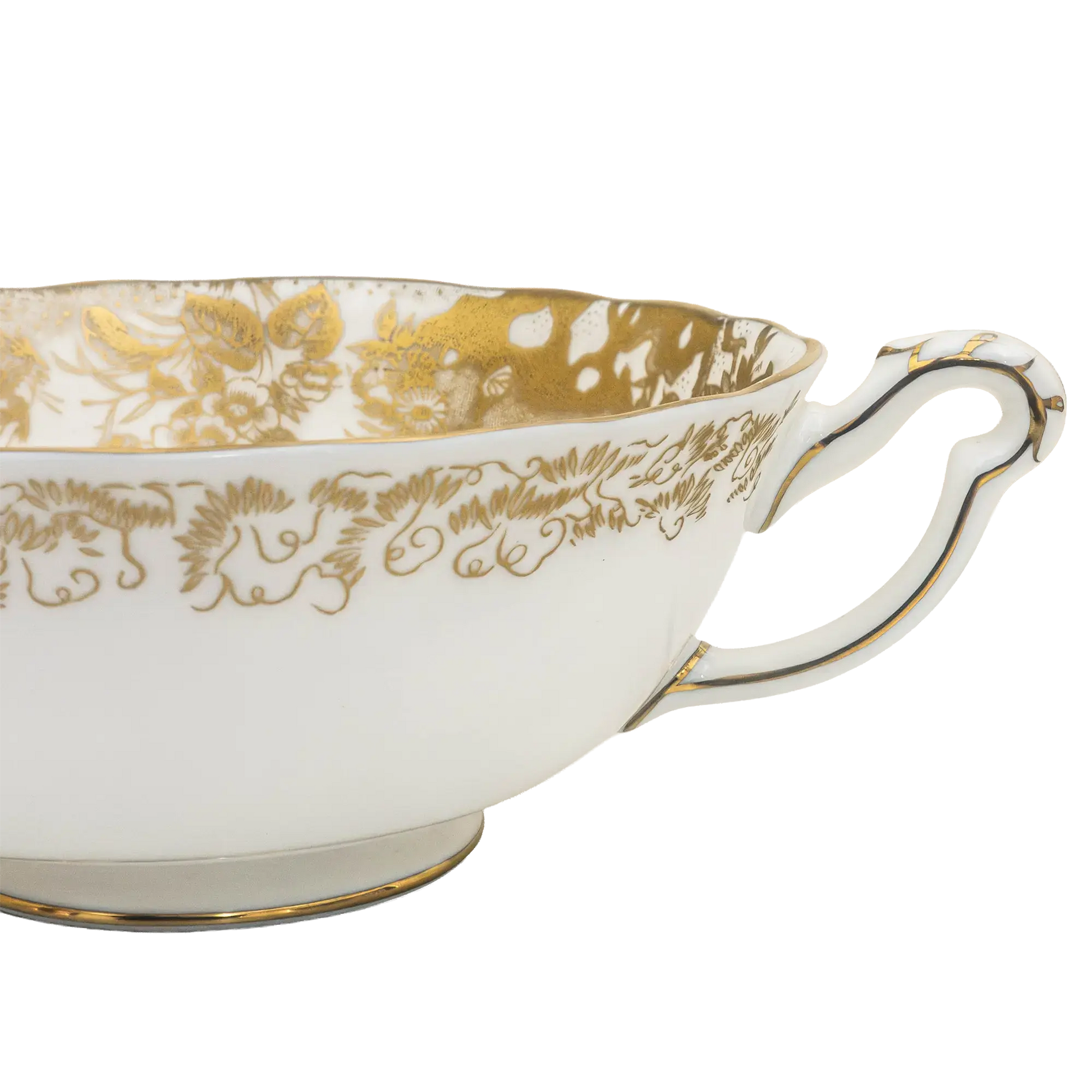 Royal Crown Derby Gold Aves Cream Soup Cup & Saucer