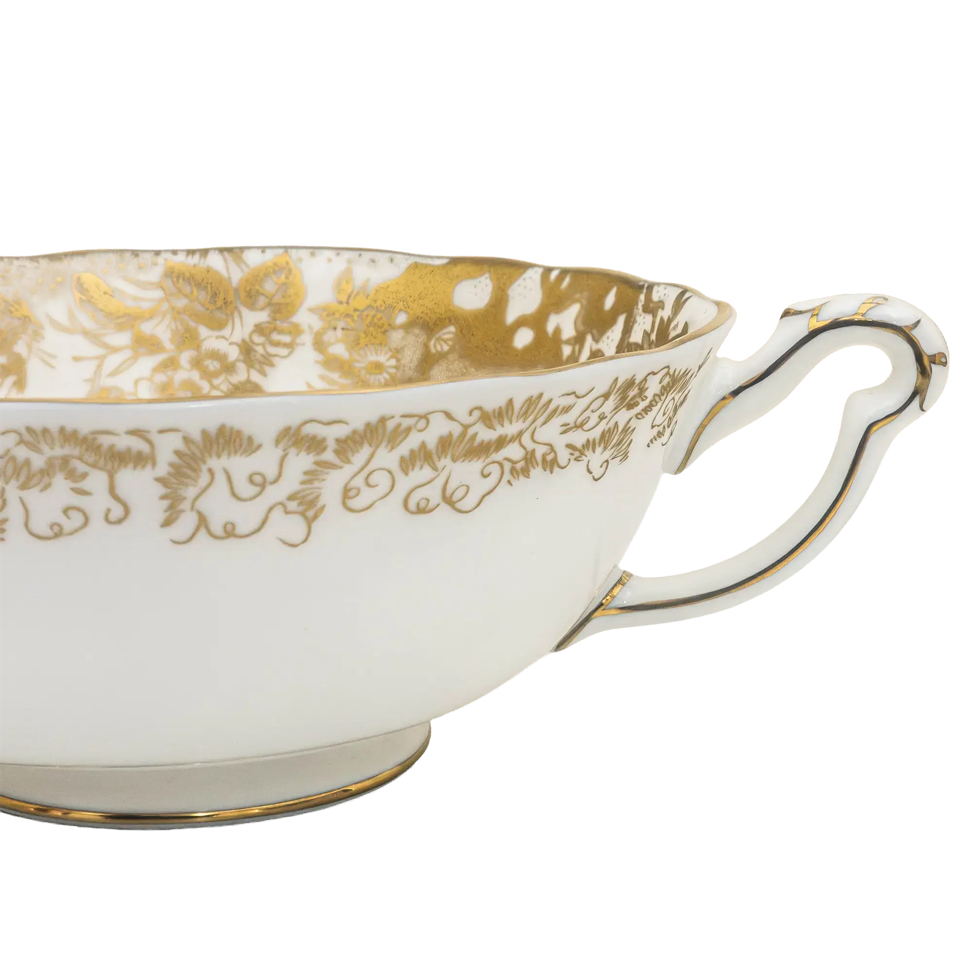 Royal Crown Derby Gold Aves Cream Soup Cup & Saucer