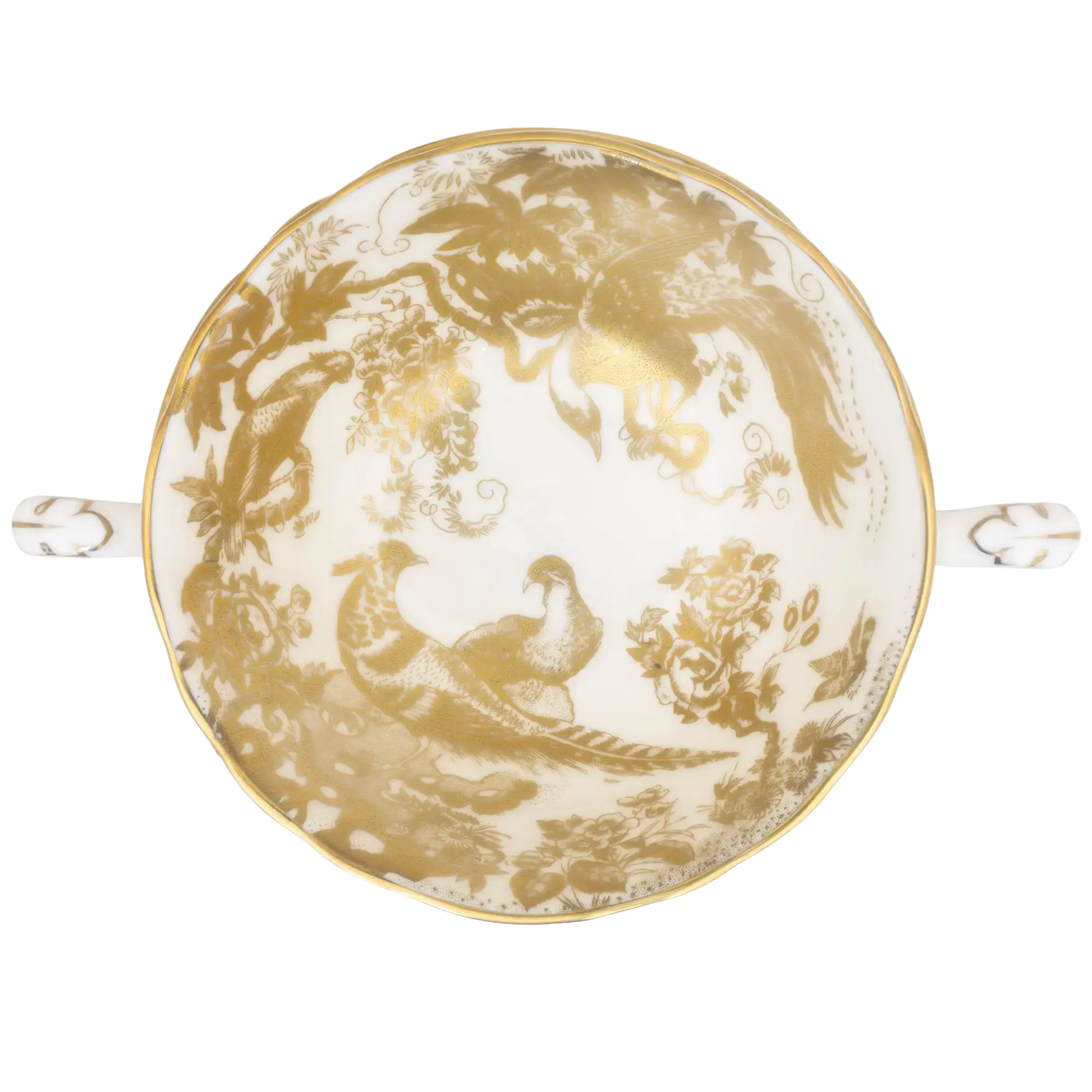 Royal Crown Derby Gold Aves Cream Soup Cup & Saucer