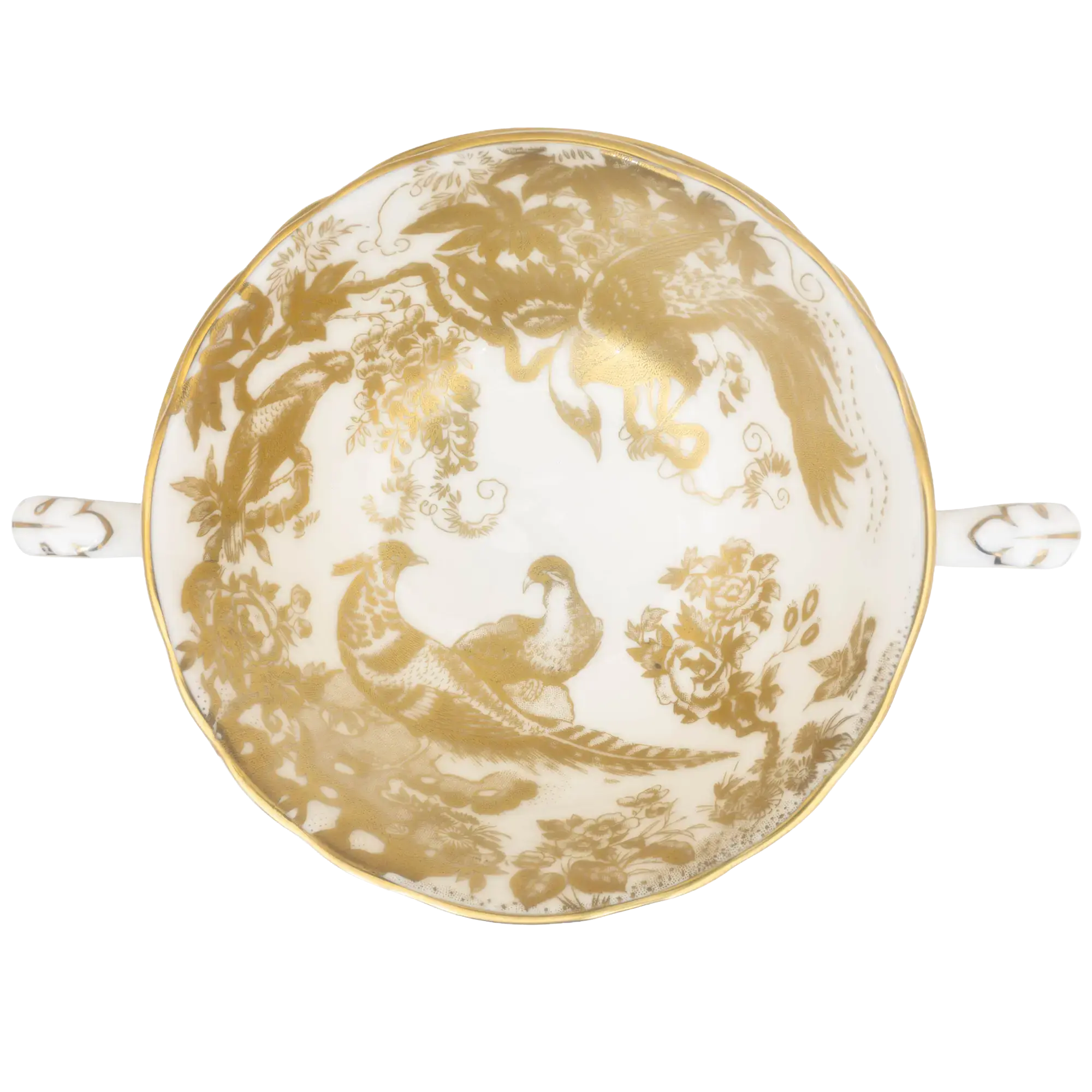 Royal Crown Derby Gold Aves Cream Soup Cup & Saucer