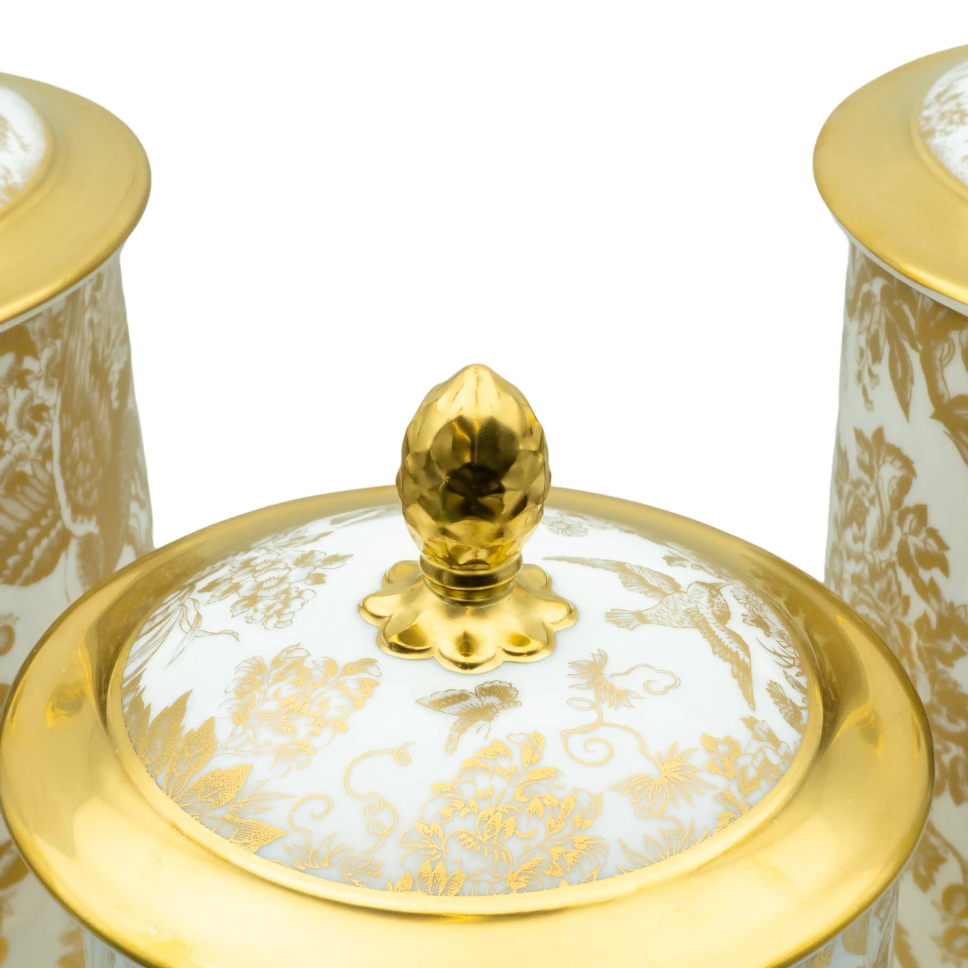 Royal Crown Derby Gold Aves Storage Jar Charterwells