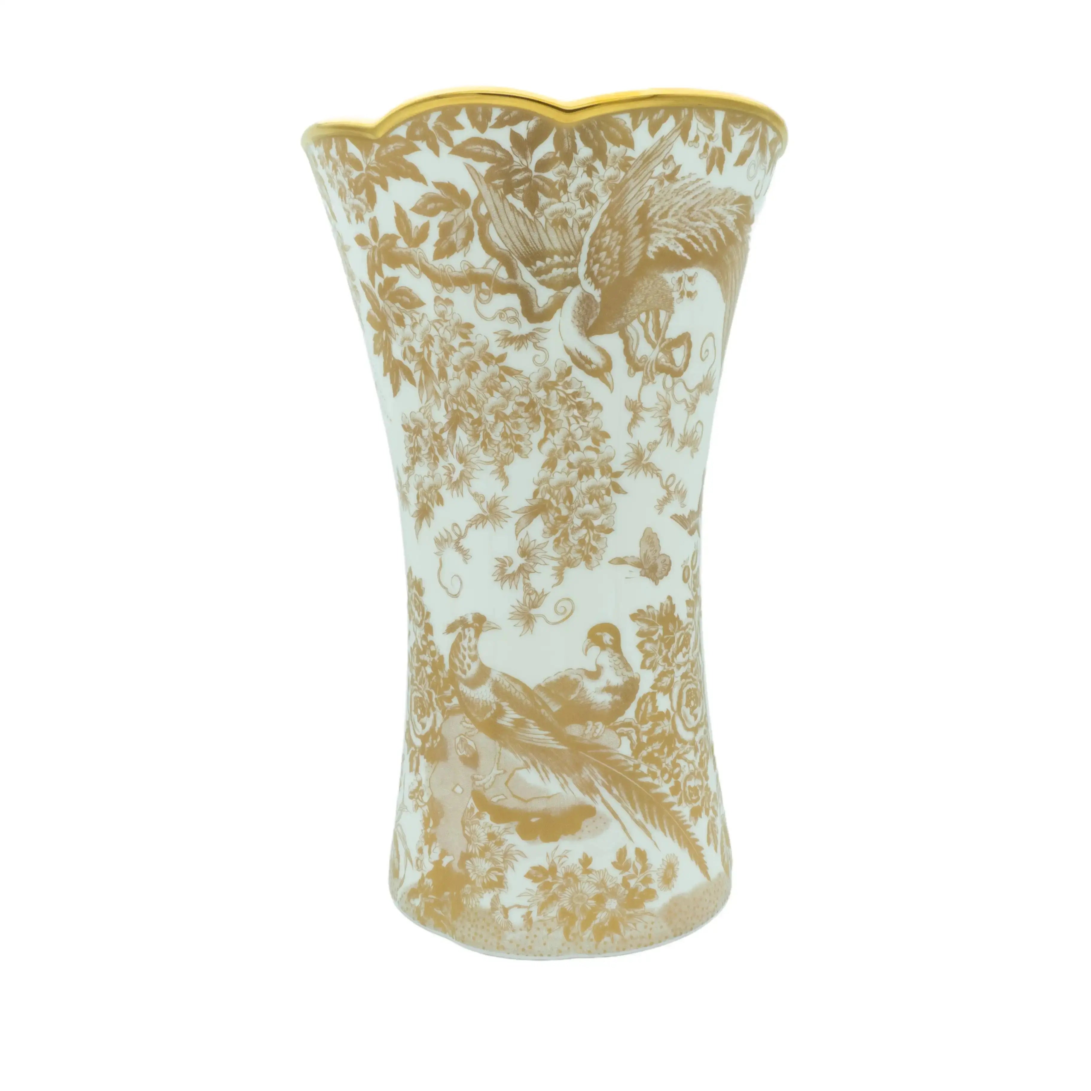 Royal Crown Derby  Gold Aves Column Vase Charterwells