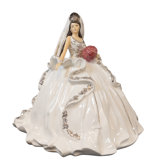 English Ladies Thelma Madine Gypsy Affection Bride Figurine : Brunette Charterwells