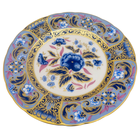 Royal Crown Derby 7" Blue Camellias Accent Plate