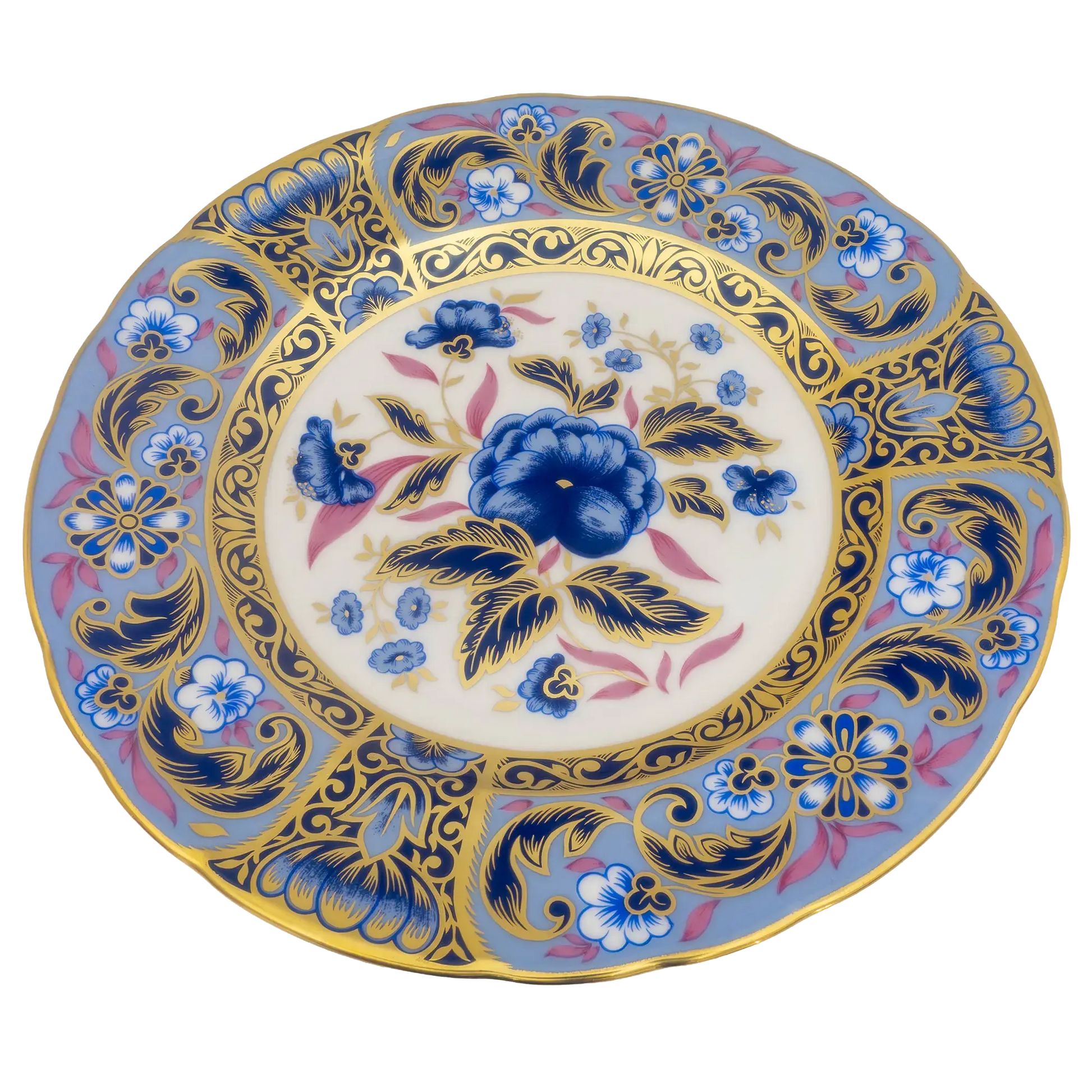 Royal Crown Derby 7" Blue Camellias Accent Plate