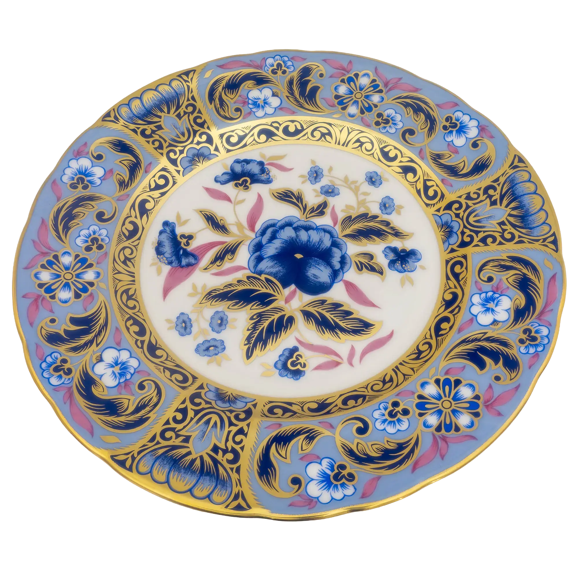Royal Crown Derby 7" Blue Camellias Accent Plate
