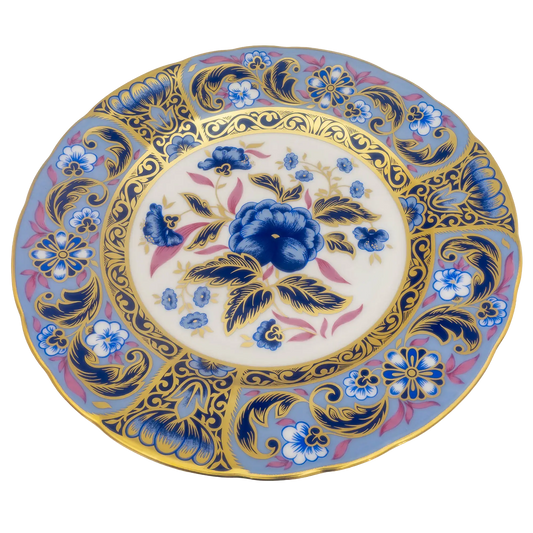 Royal Crown Derby 7" Blue Camellias Accent Plate