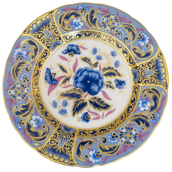 Royal Crown Derby 7" Blue Camellias Accent Plate