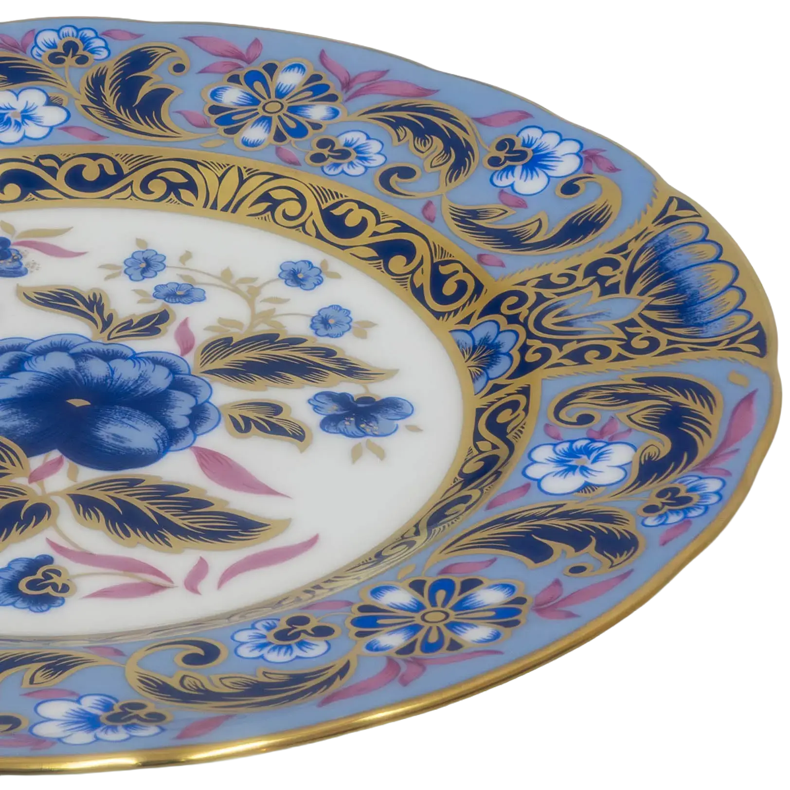 Royal Crown Derby 7" Blue Camellias Accent Plate