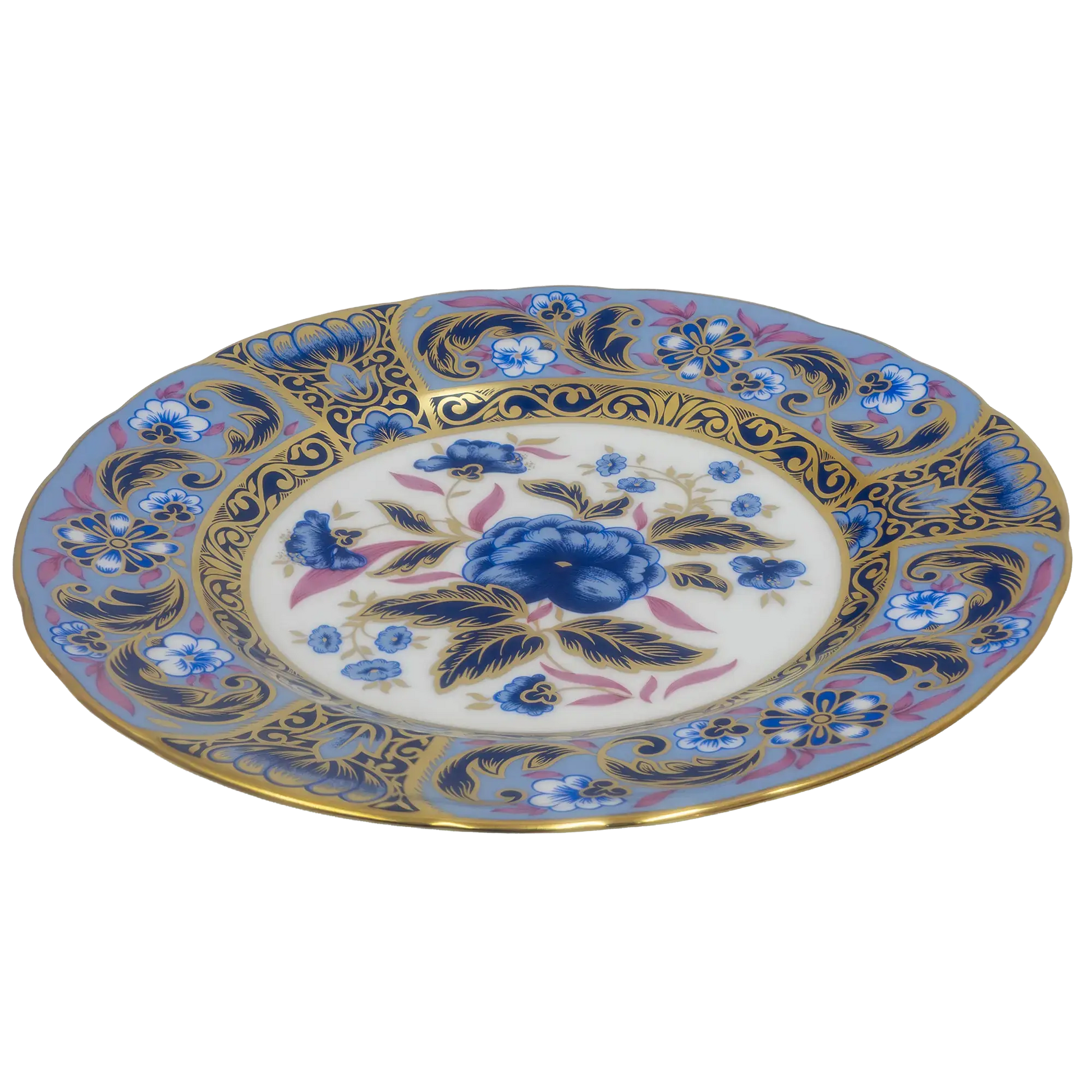 Royal Crown Derby 7" Blue Camellias Accent Plate