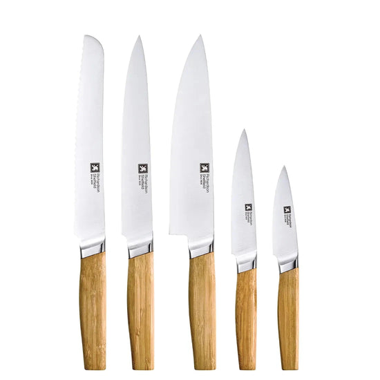 nomad 5pc knife block wooden magnetic - Charterwells
