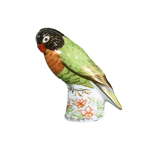 Royal Crown Derby 1st Quality Pair of Lovebird Paperweights Charterwells