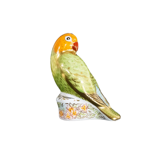 Royal Crown Derby 1st Quality Pair of Lovebird Paperweights Charterwells