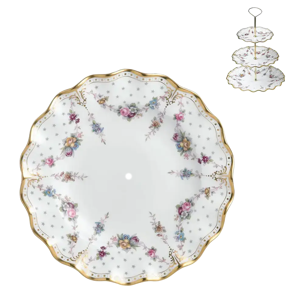 Royal Crown Derby Antoinette 3 Tier Cake Sand 10" Plate Replacement
