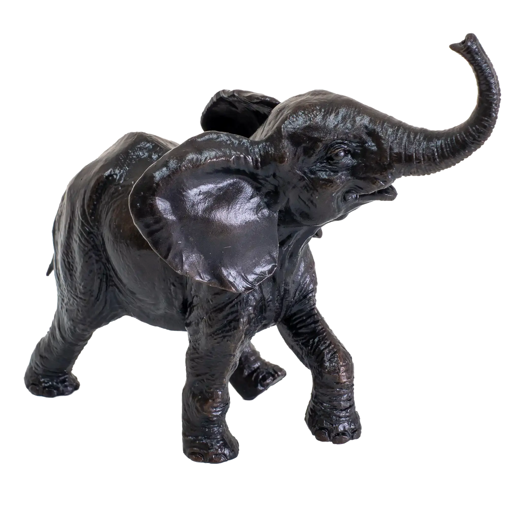 Richard Cooper Bronze Baby Elephant Running Figurine
