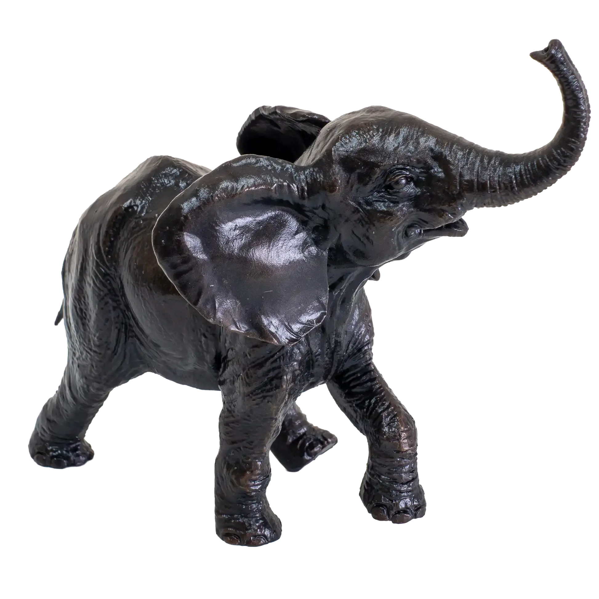 Richard Cooper Bronze Baby Elephant Running Figurine
