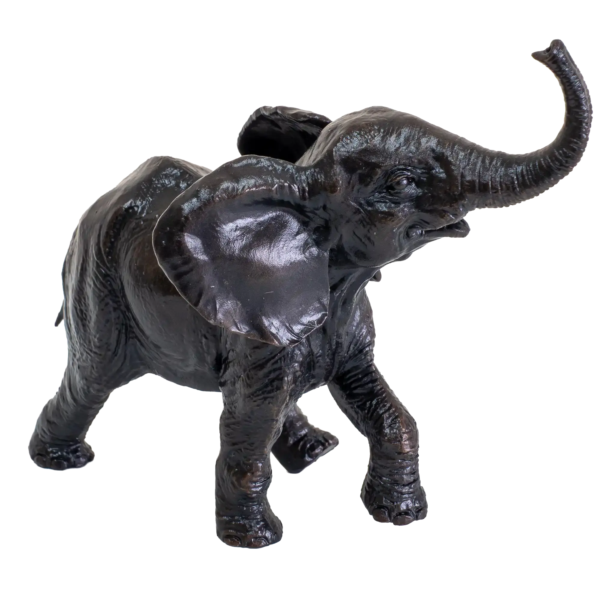 Richard Cooper Bronze Baby Elephant Running Figurine