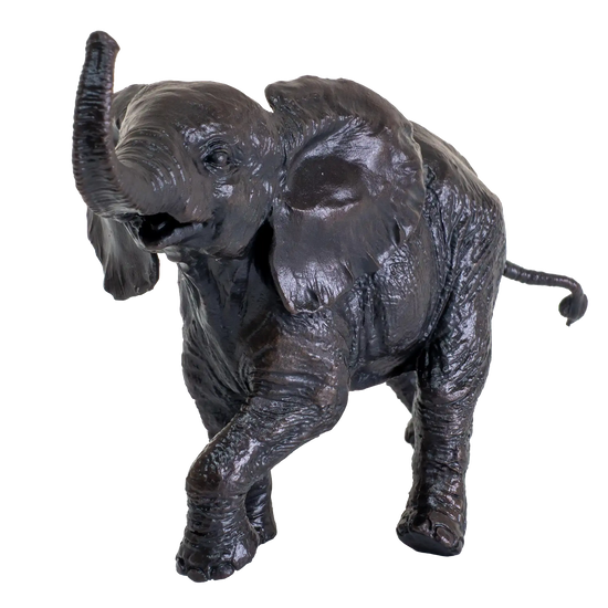Richard Cooper Bronze Baby Elephant Running Figurine
