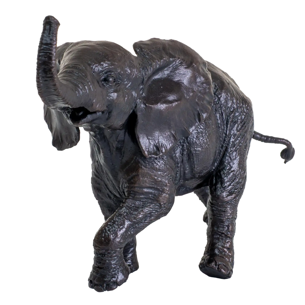 Richard Cooper Bronze Baby Elephant Running Figurine