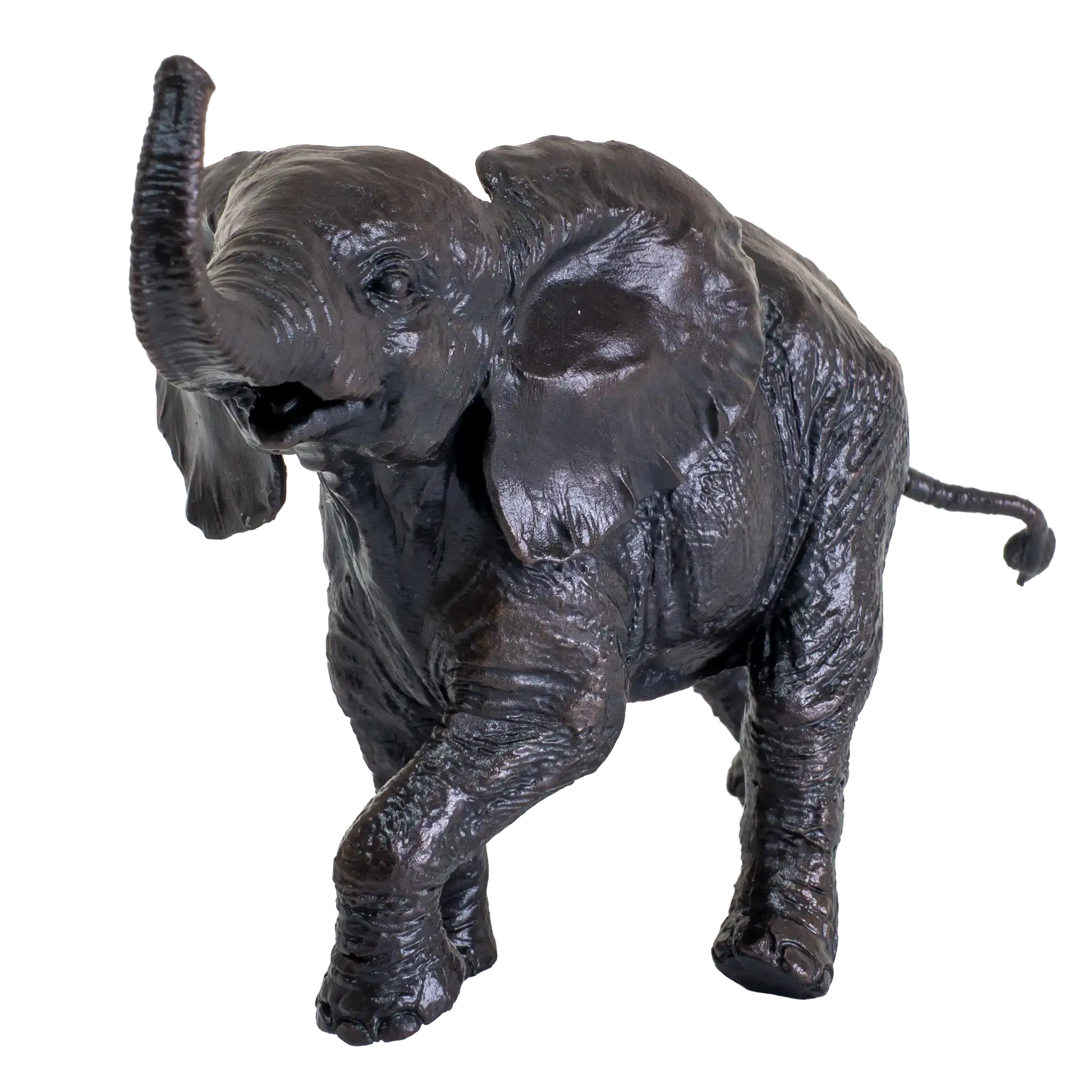 Richard Cooper Bronze Baby Elephant Running Figurine