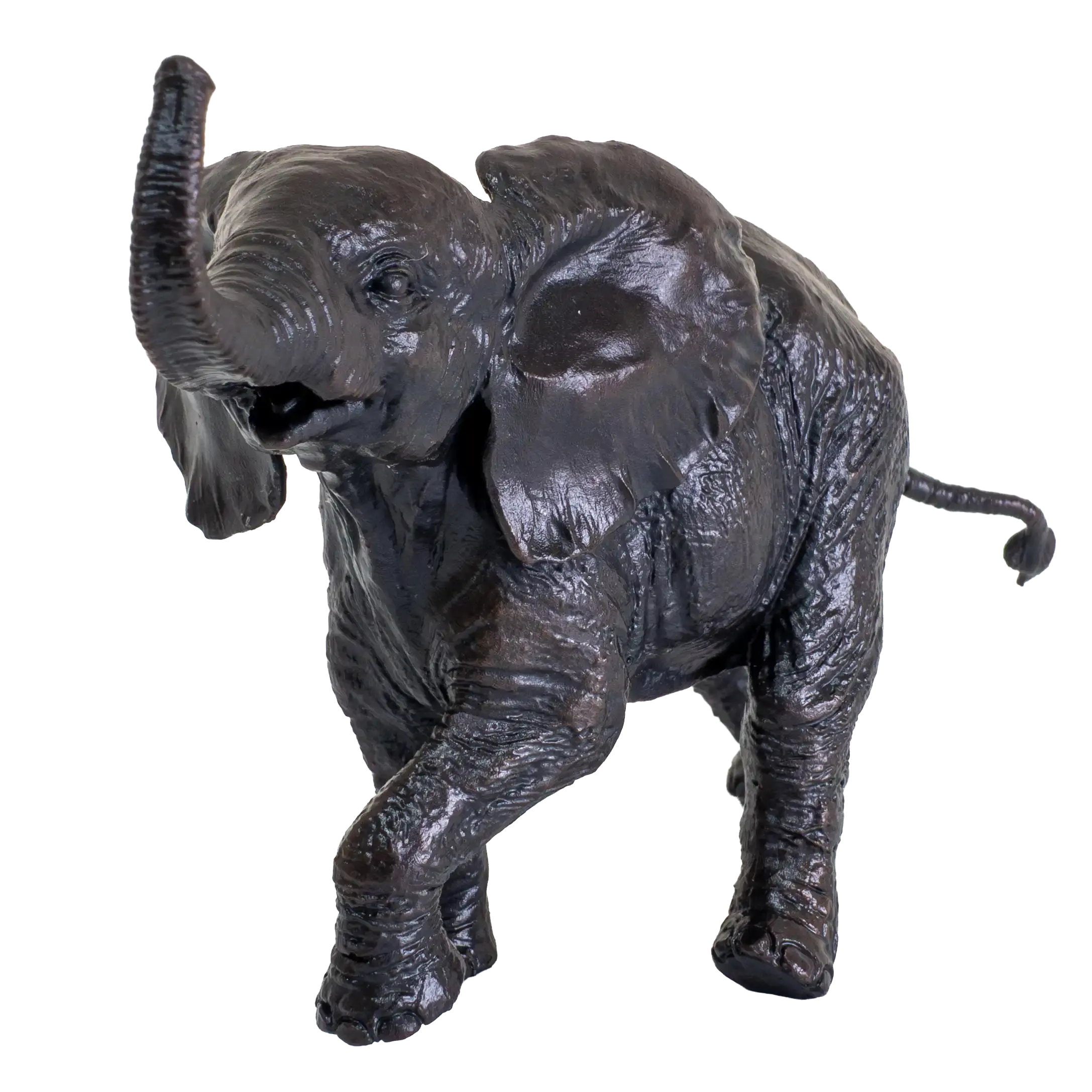 Richard Cooper Bronze Baby Elephant Running Figurine
