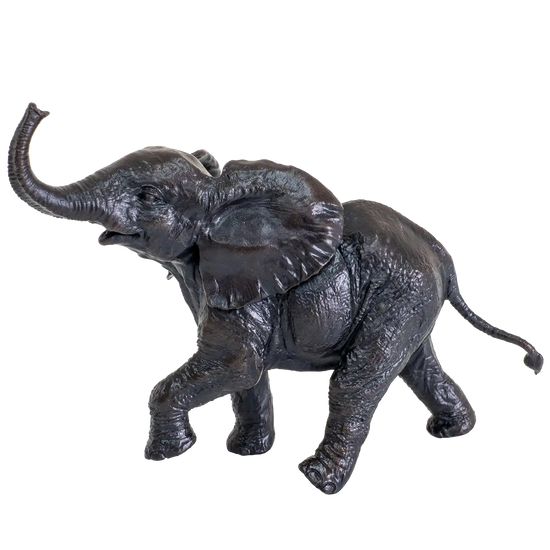 Richard Cooper Bronze Baby Elephant Running Figurine