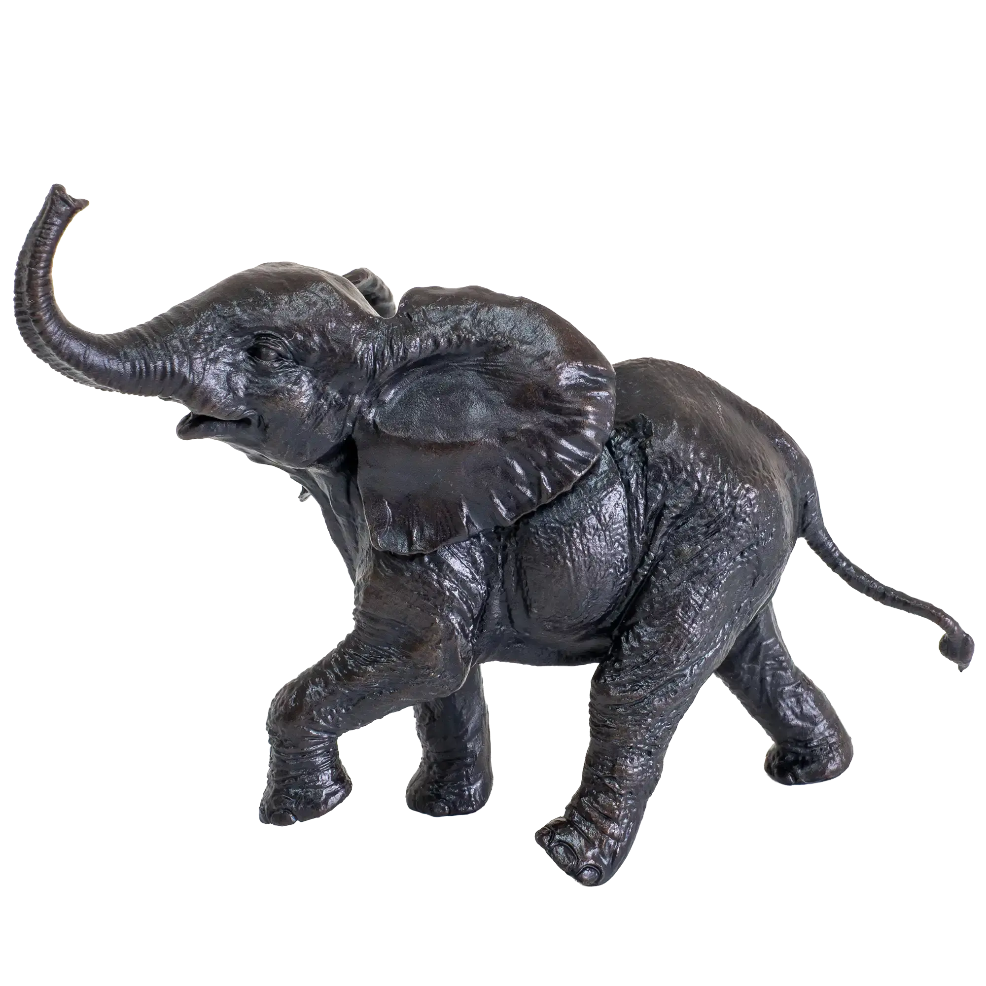 Richard Cooper Bronze Baby Elephant Running Figurine