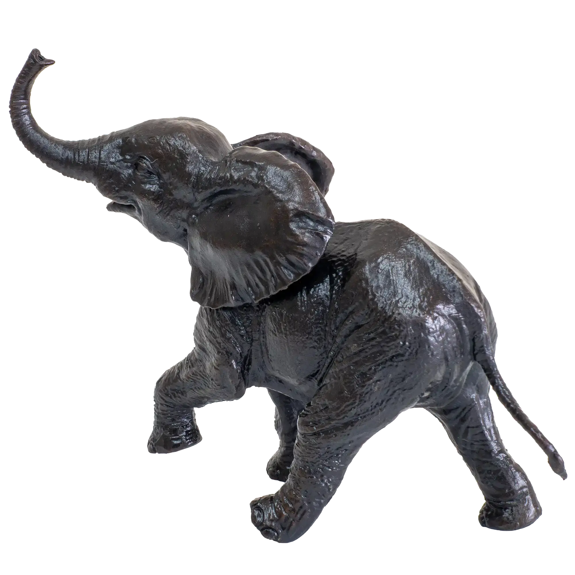 Richard Cooper Bronze Baby Elephant Running Figurine