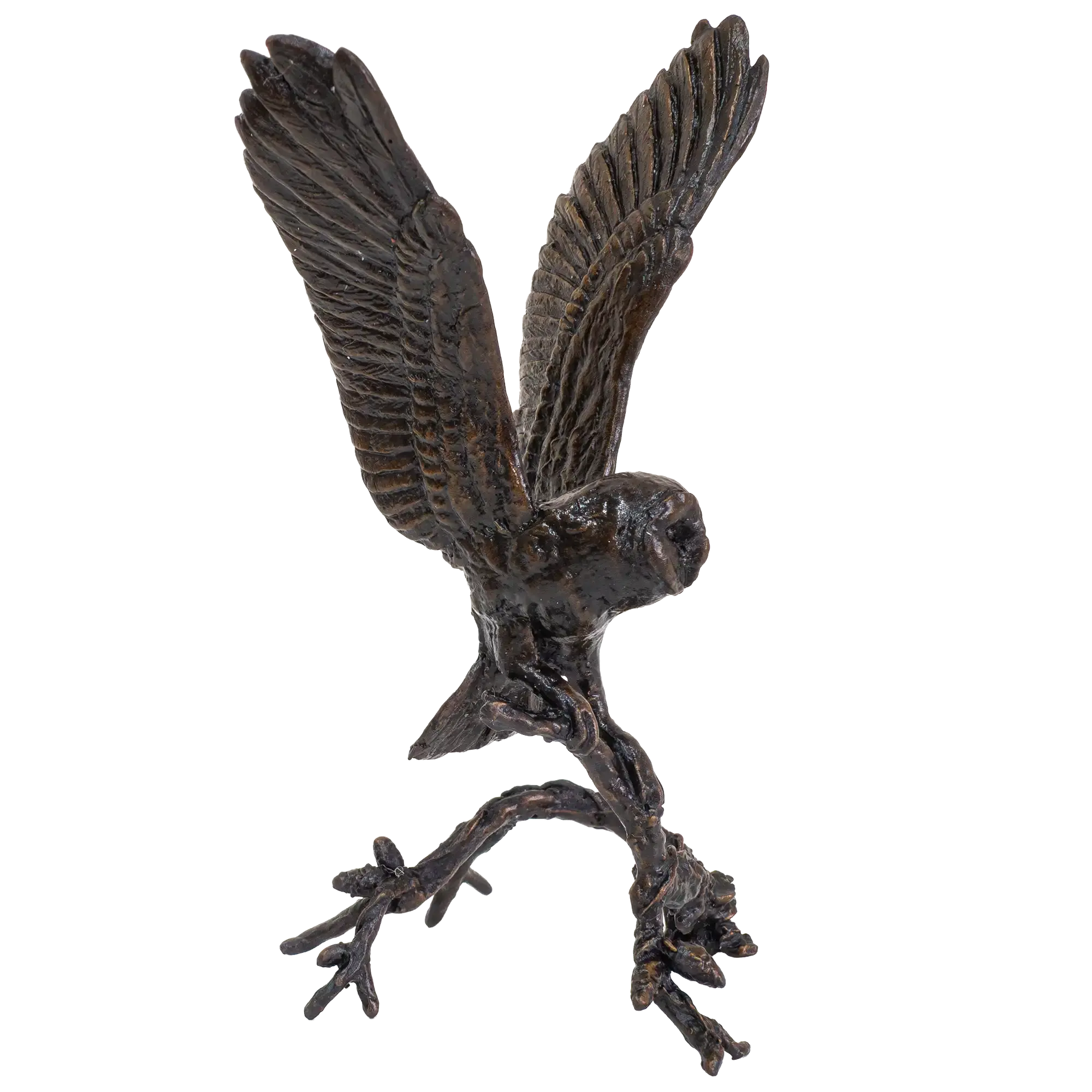 Richard Cooper Bronze Birds Collection Barn Owl with Pinecones