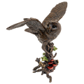 Richard Cooper Bronze Birds Collection Barn Owl with Ivy Figurine