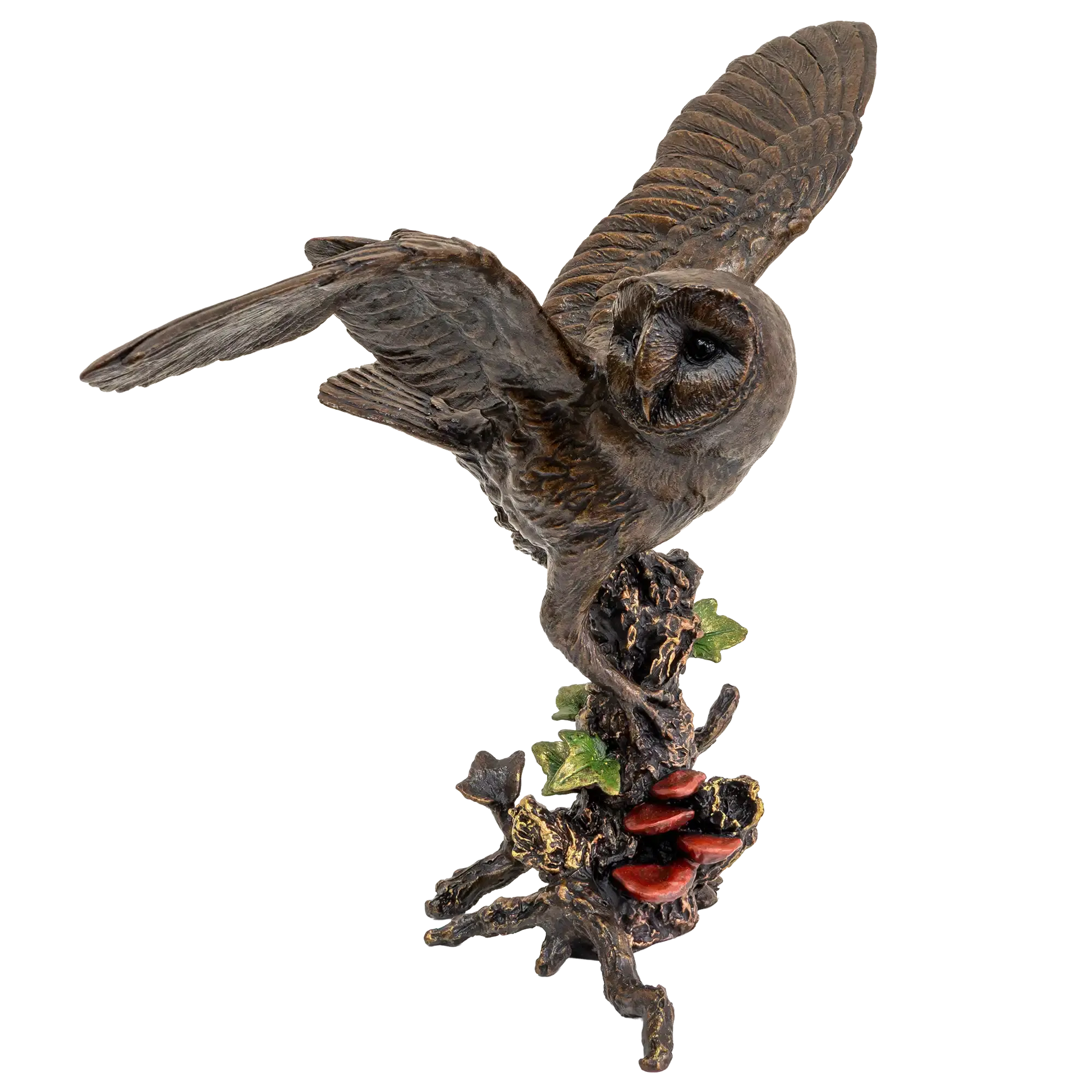 Richard Cooper Bronze Birds Collection Barn Owl with Ivy Figurine