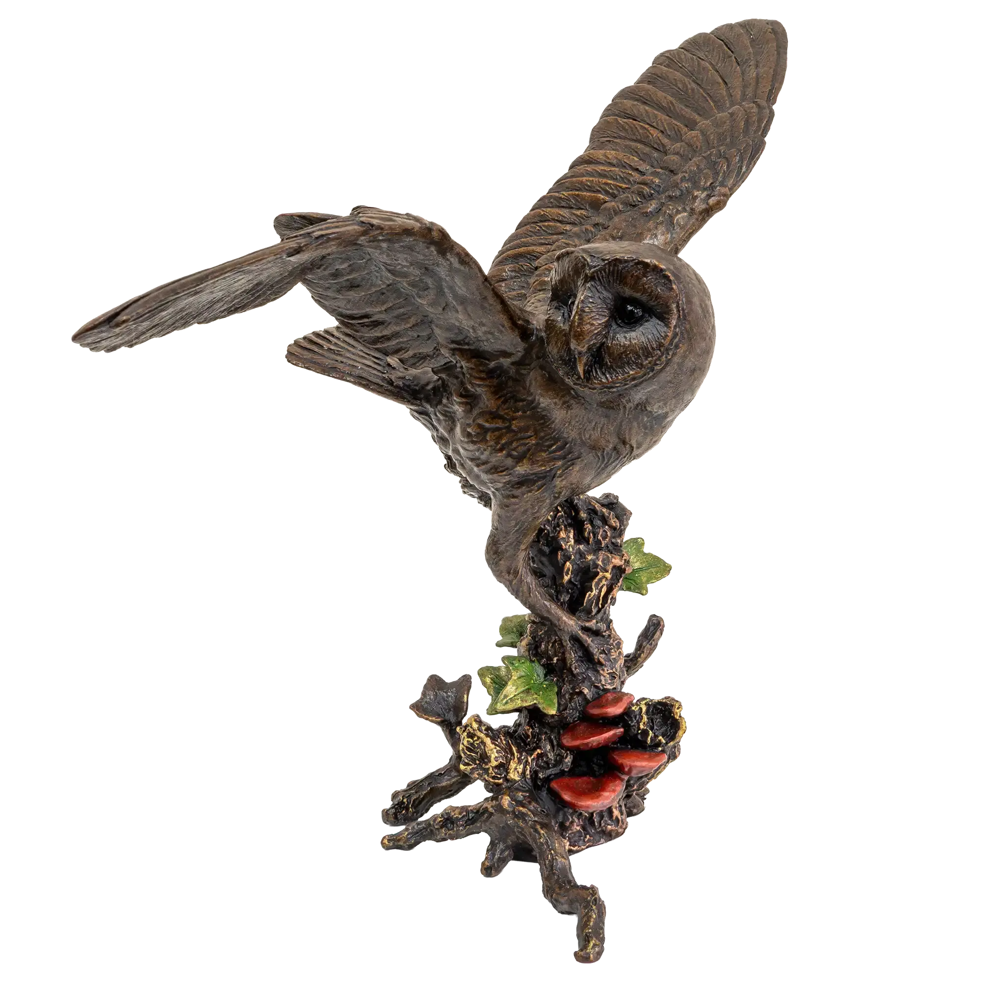 Richard Cooper Bronze Birds Collection Barn Owl with Ivy Figurine