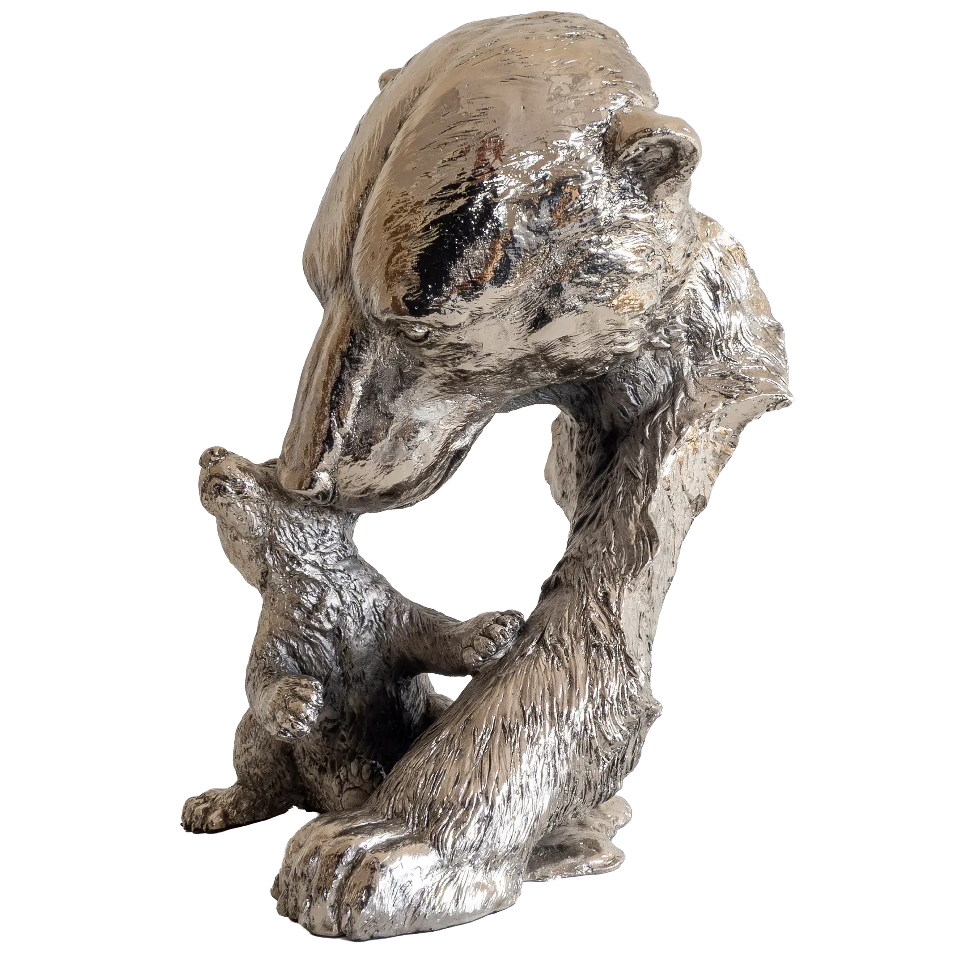 Richard Cooper Nickel Studio Collection Polar Bear & Cub Figurine
