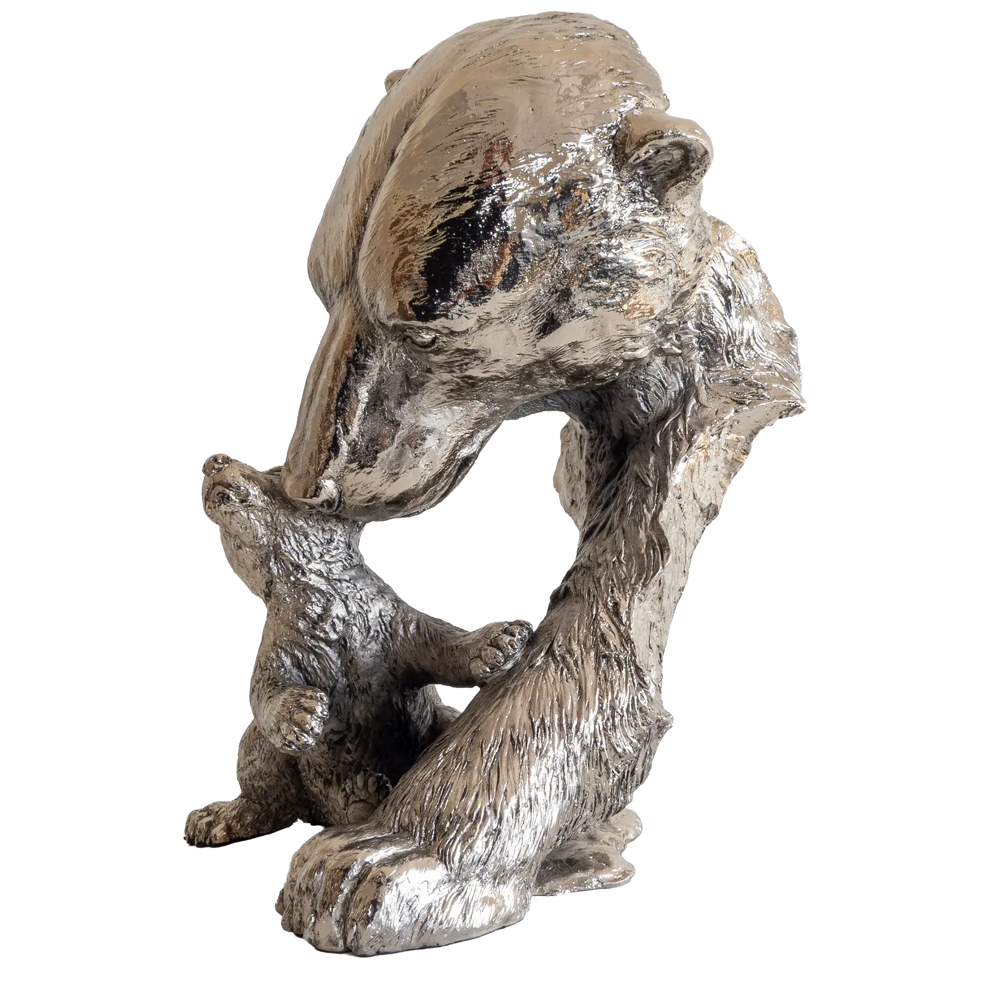Richard Cooper Nickel Studio Collection Polar Bear & Cub Figurine