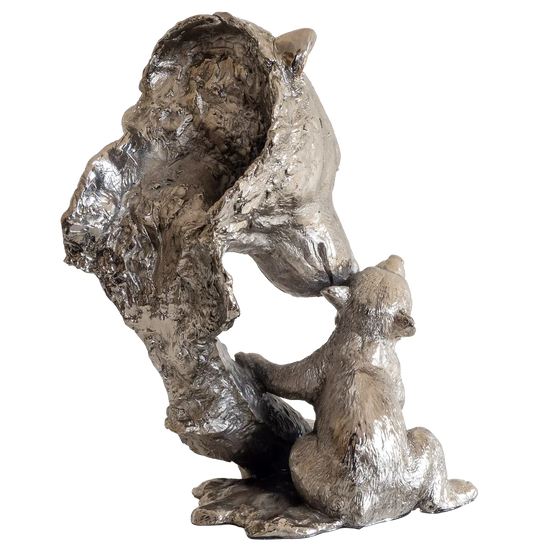 Richard Cooper Nickel Studio Collection Polar Bear & Cub Figurine