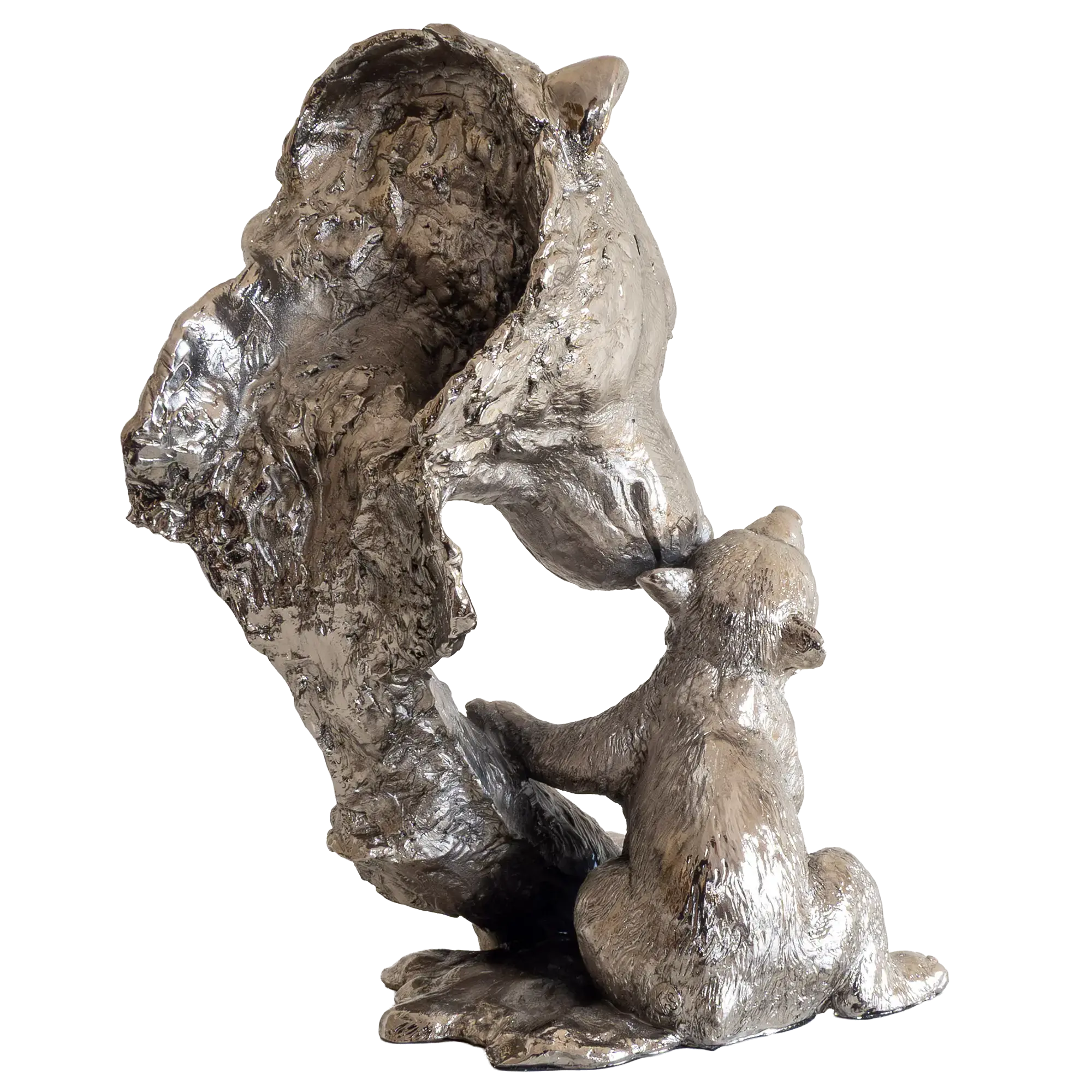 Richard Cooper Nickel Studio Collection Polar Bear & Cub Figurine