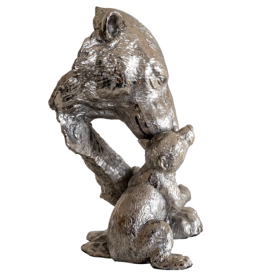 Richard Cooper Nickel Studio Collection Polar Bear & Cub Figurine