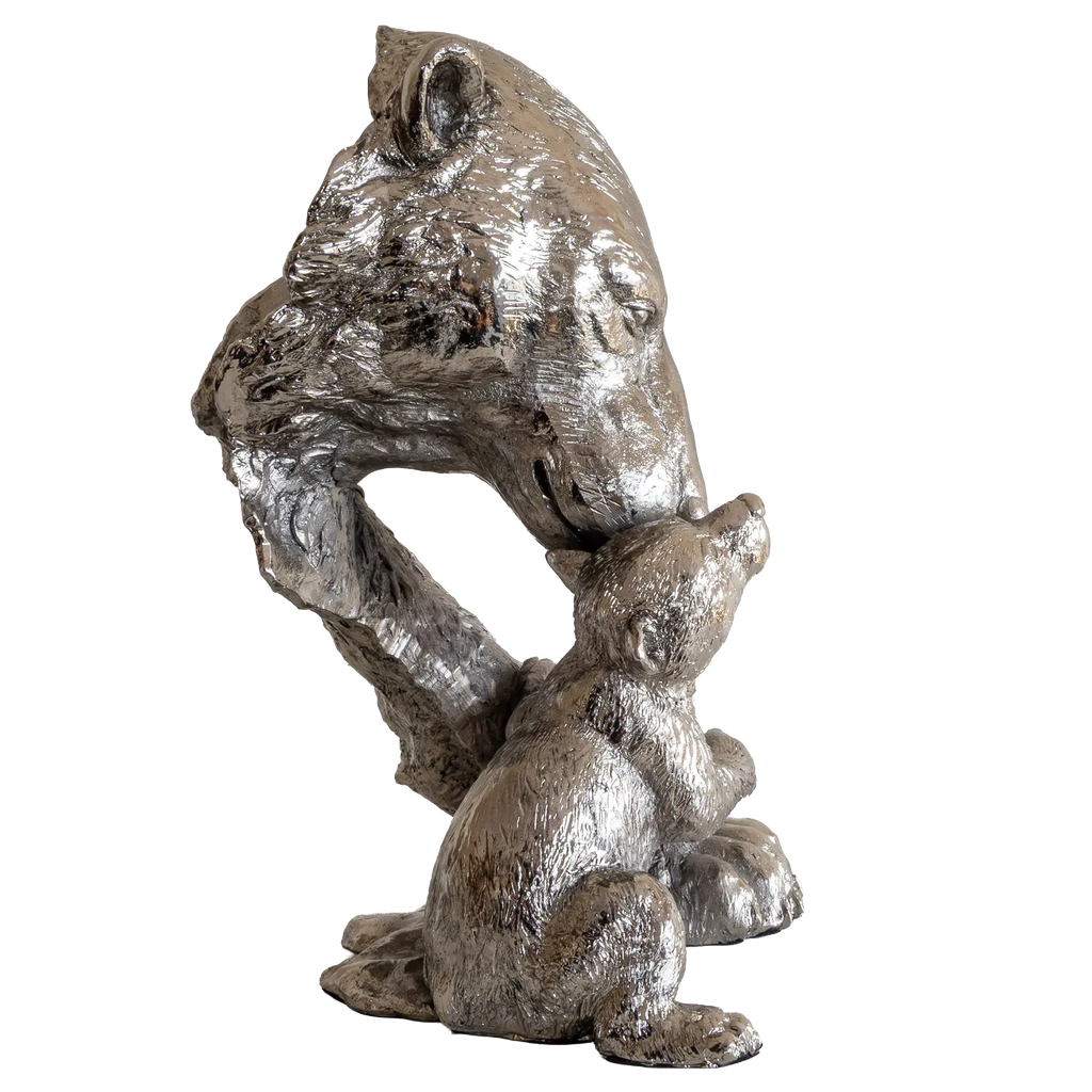 Richard Cooper Nickel Studio Collection Polar Bear & Cub Figurine