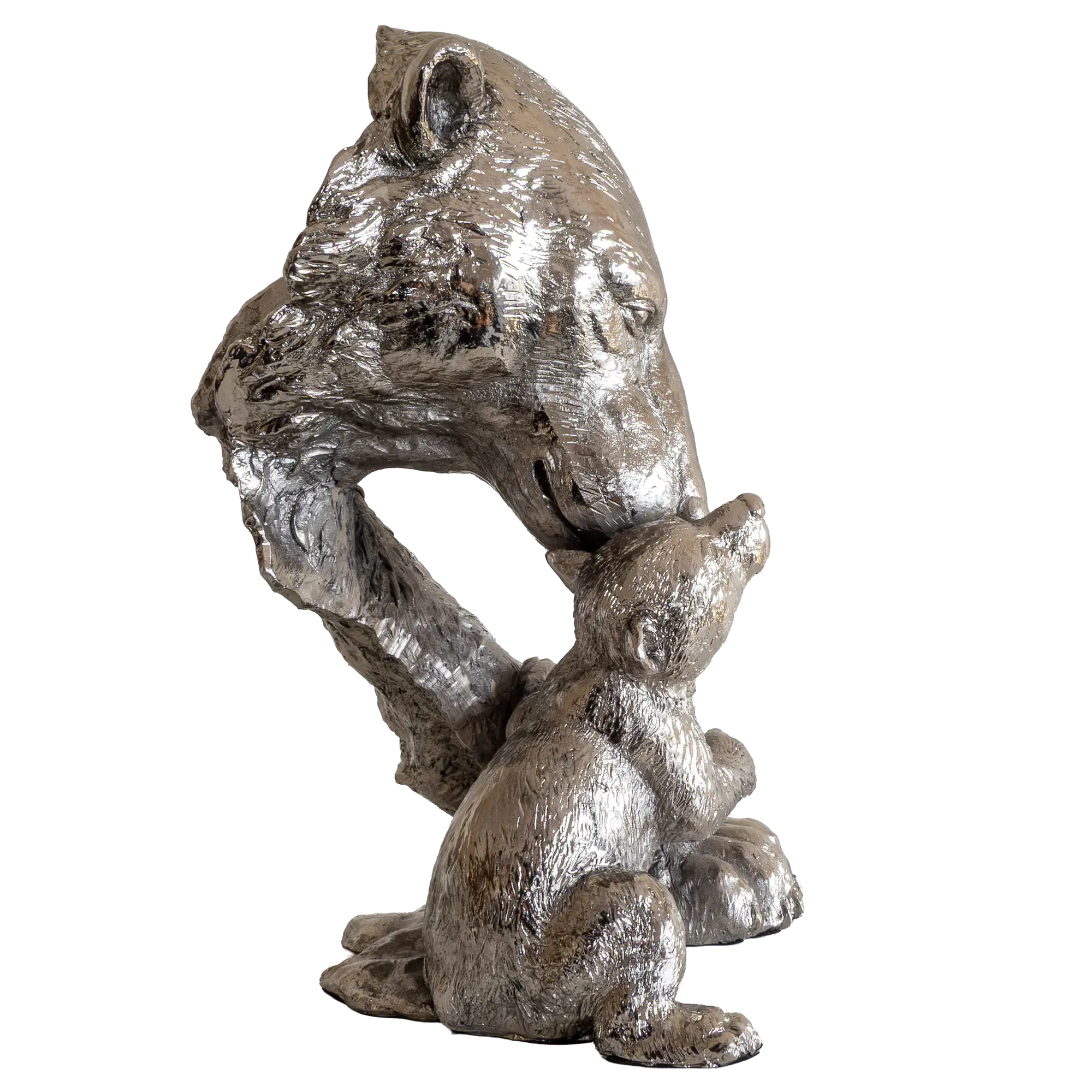 Richard Cooper Nickel Studio Collection Polar Bear & Cub Figurine
