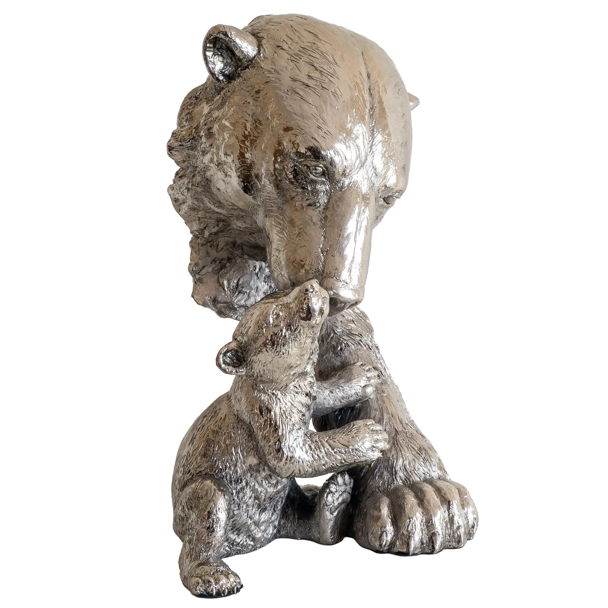Richard Cooper Nickel Studio Collection Polar Bear & Cub Figurine