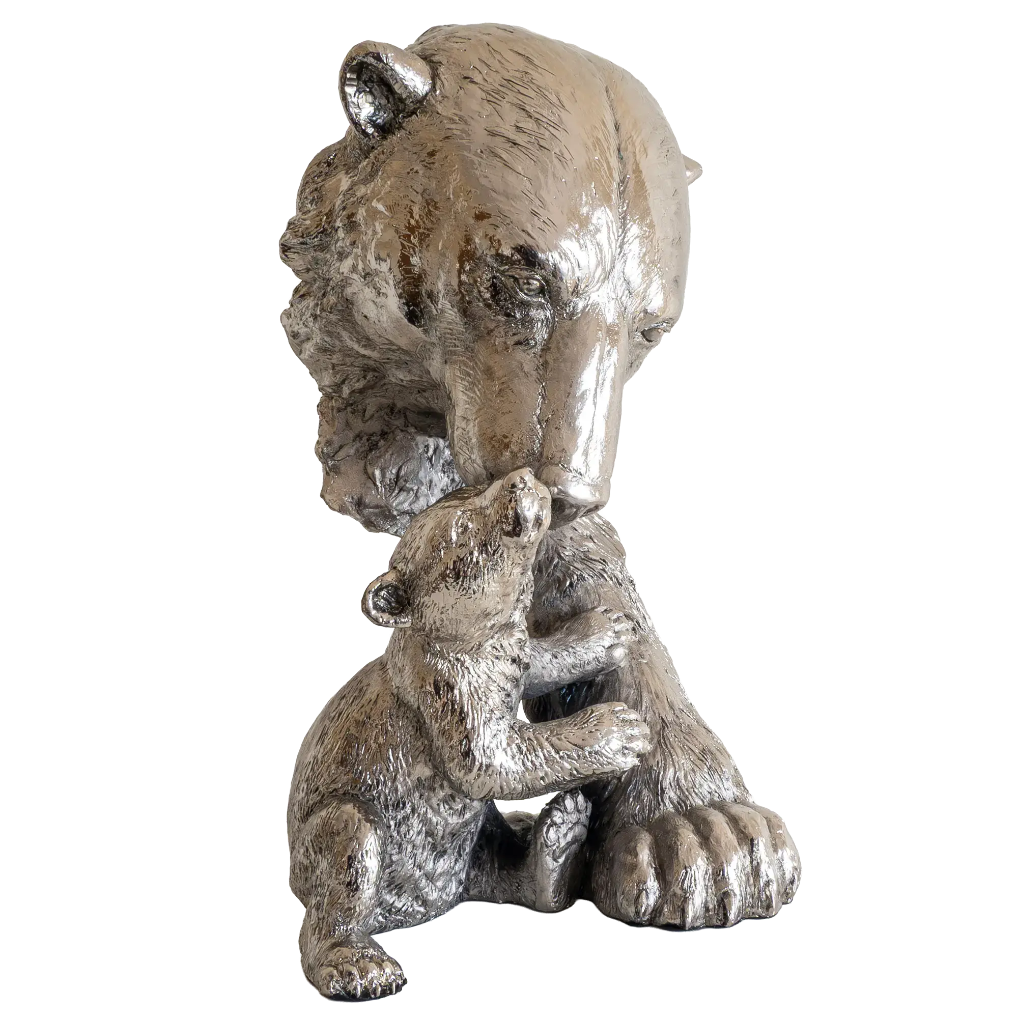 Richard Cooper Nickel Studio Collection Polar Bear & Cub Figurine