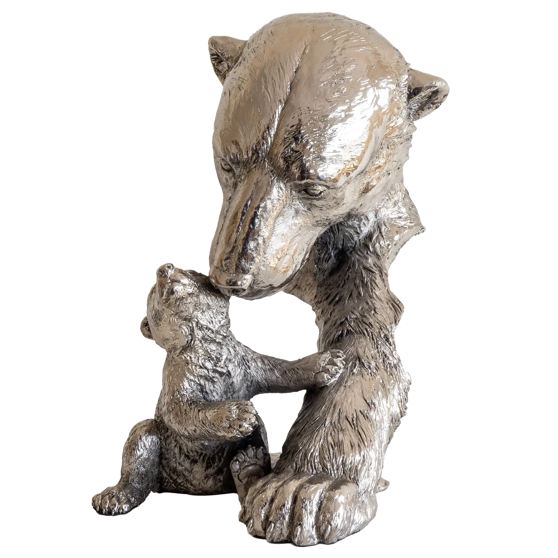 Richard Cooper Nickel Studio Collection Polar Bear & Cub Figurine