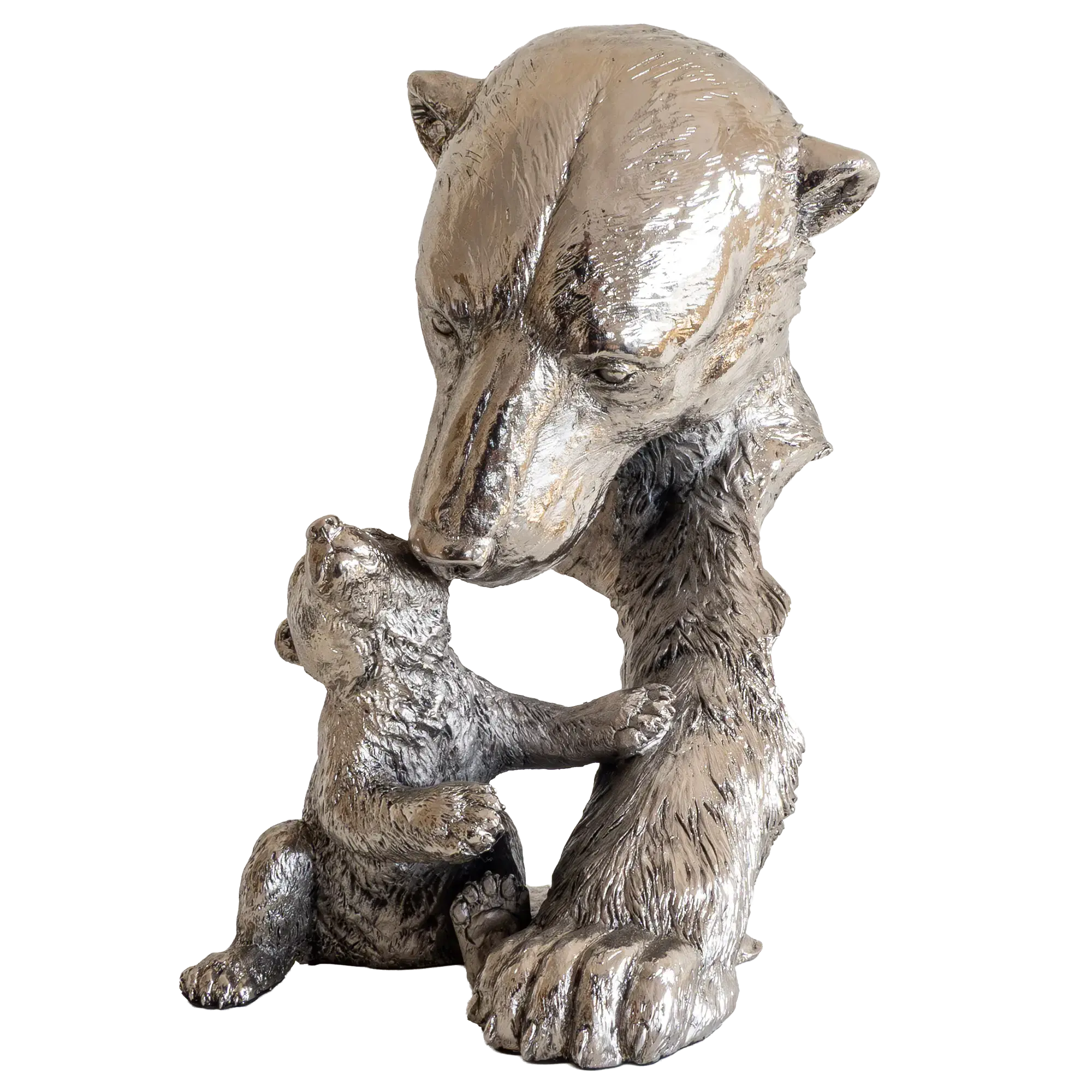 Richard Cooper Nickel Studio Collection Polar Bear & Cub Figurine