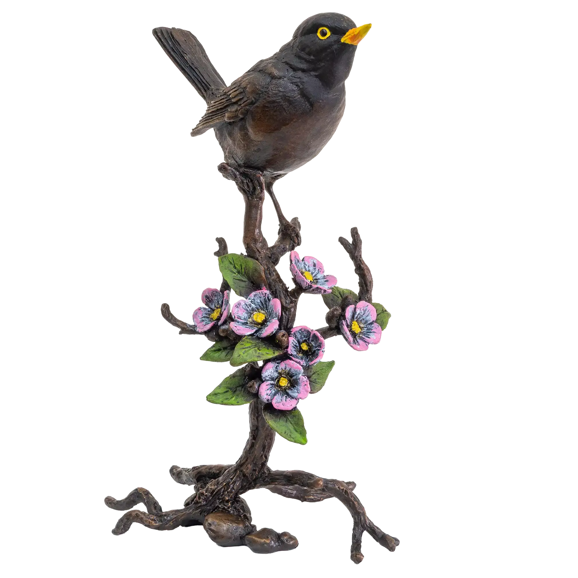 Richard Cooper Bronze Birds Collection Blackbird with Blossom Figurine