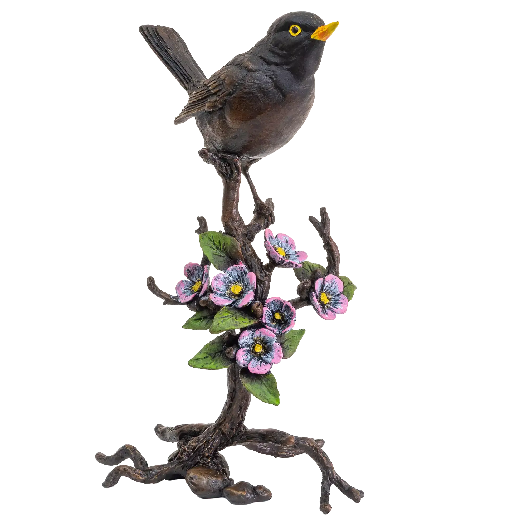Richard Cooper Bronze Birds Collection Blackbird with Blossom Figurine