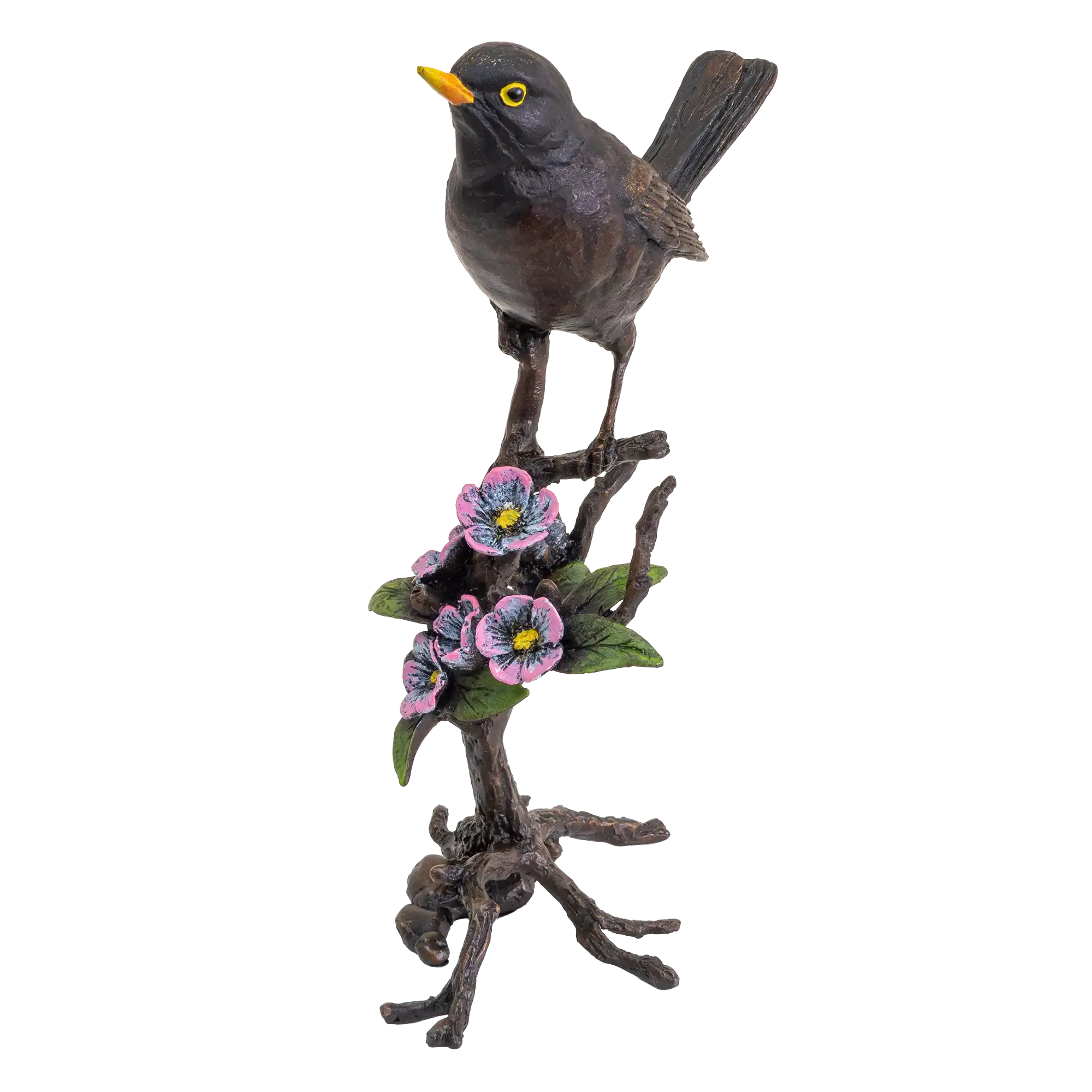 Richard Cooper Bronze Birds Collection Blackbird with Blossom Figurine
