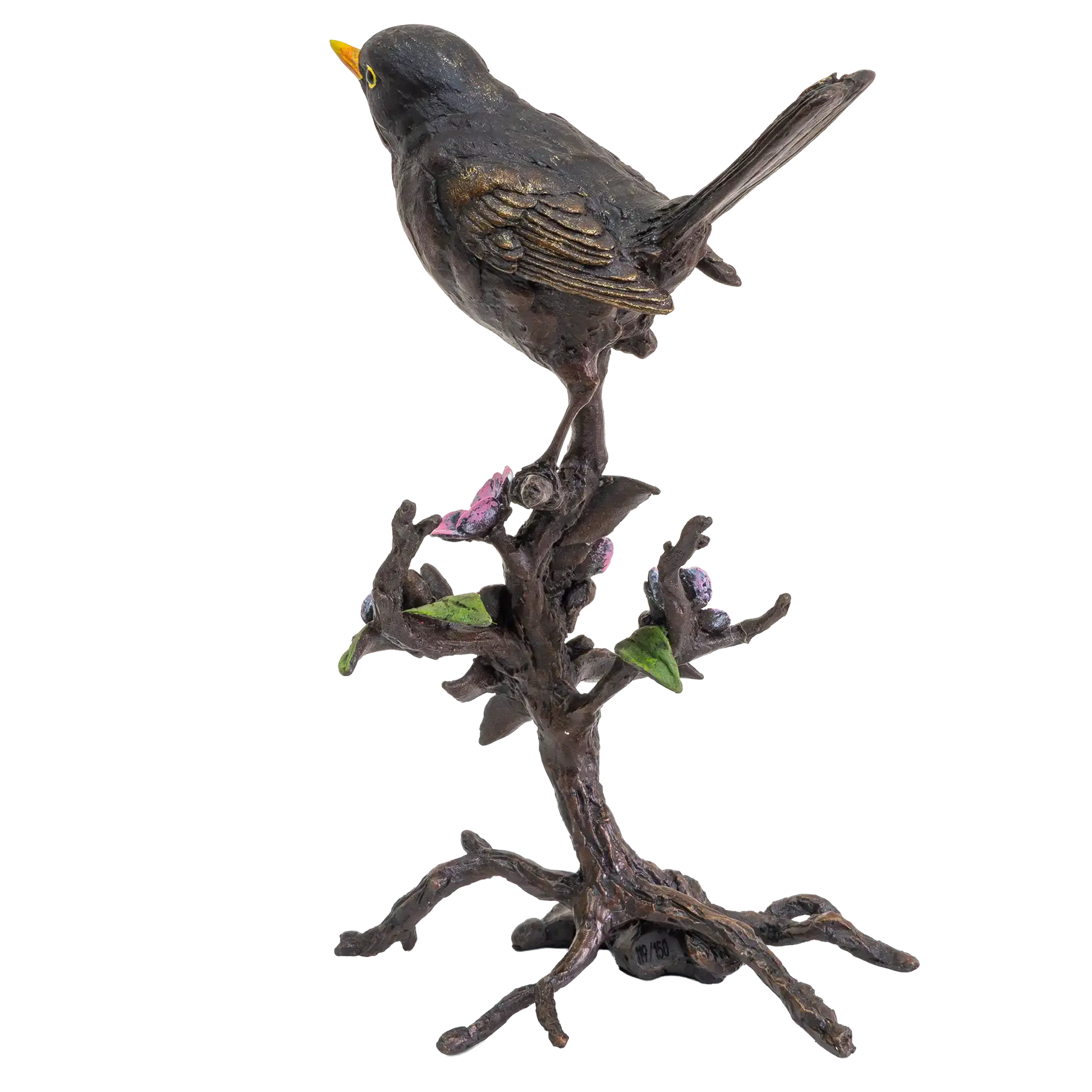 Richard Cooper Bronze Birds Collection Blackbird with Blossom Figurine