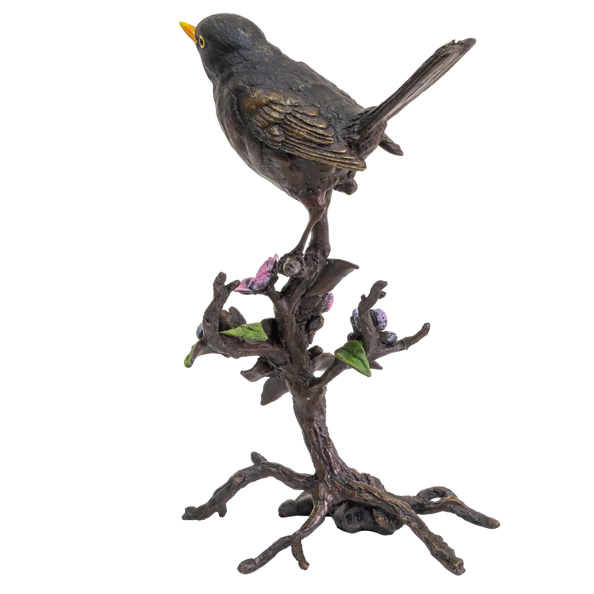 Richard Cooper Bronze Birds Collection Blackbird with Blossom Figurine
